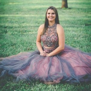 2 piece prom dress